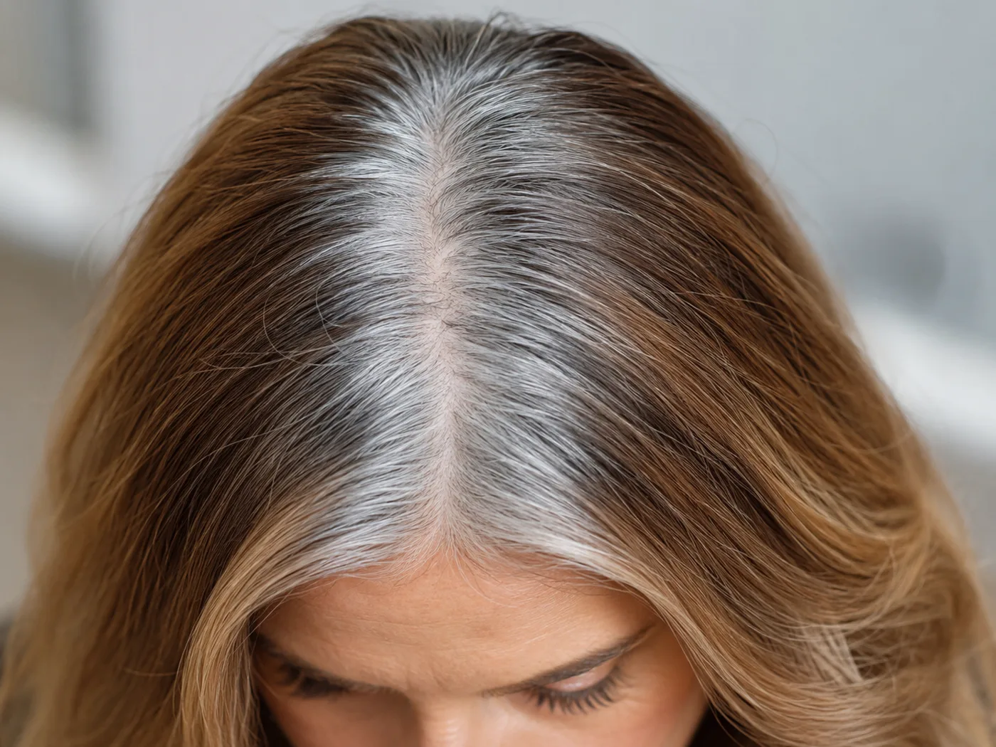 Gray Roots Show Between Color