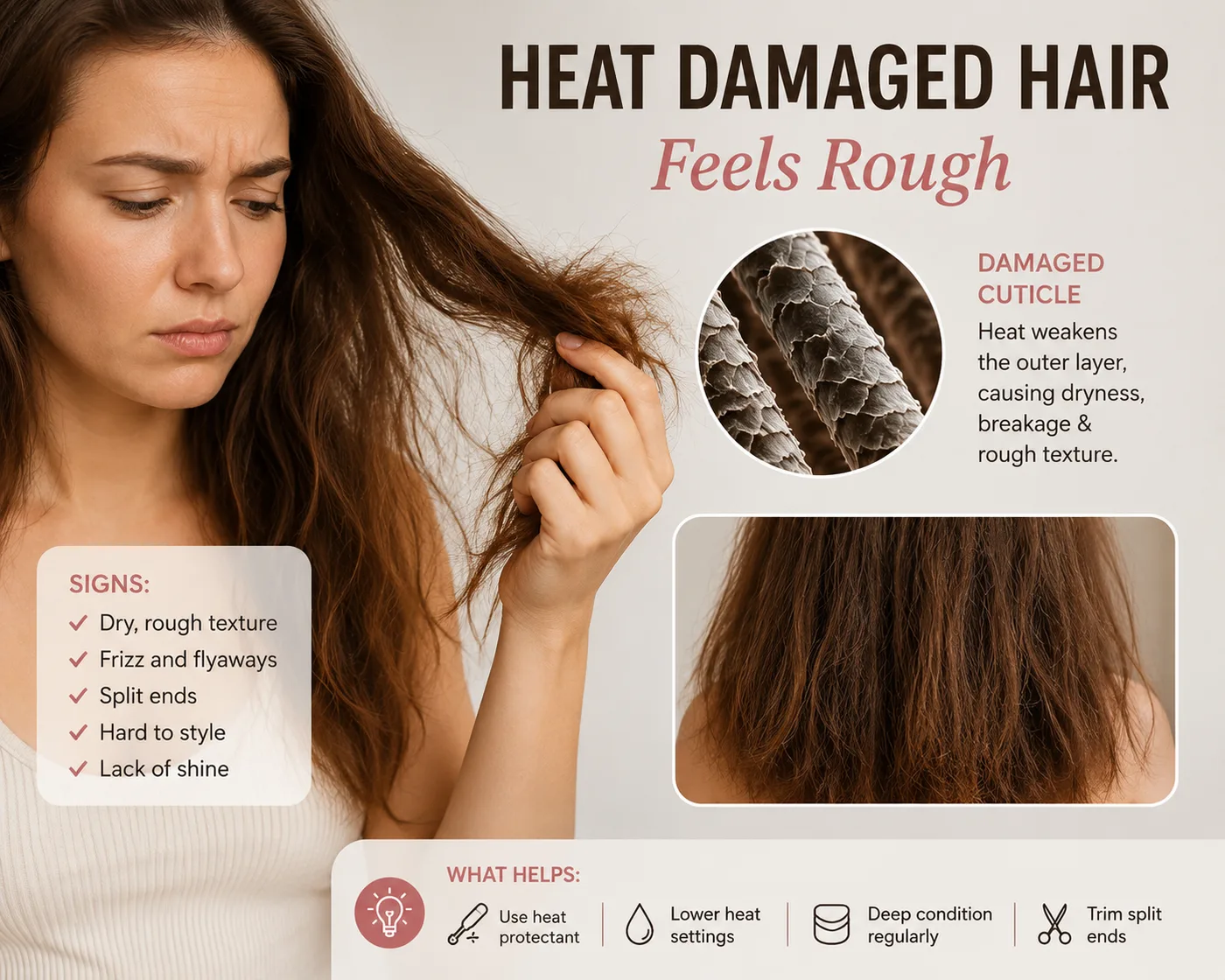 Heat Damaged Hair Feels Rough